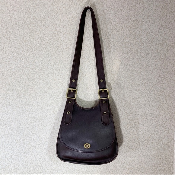 SOLD COACH Brown Berkeley Crescent Saddle Bag Vtg - Picture 3 of 12